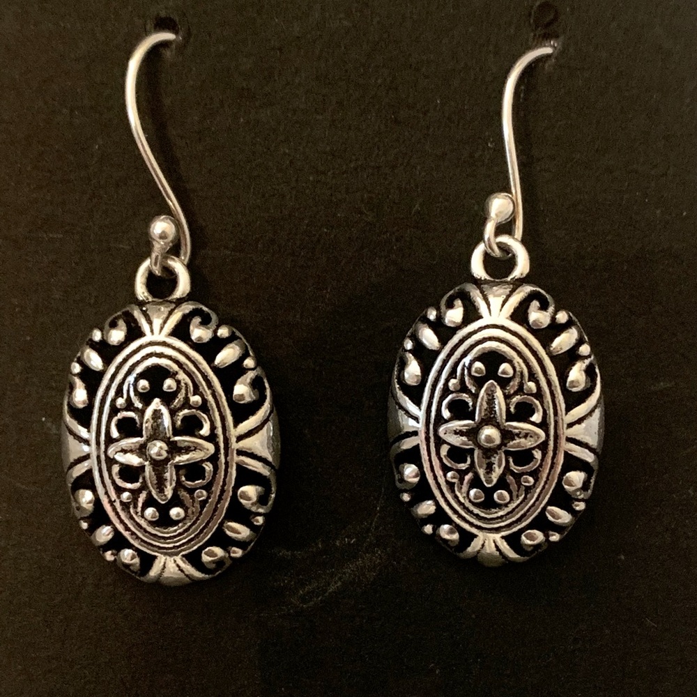 925 Sterling Silver Western Style Bali Design Handmade Earrings